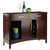 Winsome Wood Gordon Collection Buffet Cabinet with 2-Drawers, 2-Sliding Cabinet Doors, and 16-Wine Bottle Holder, Cappuccino Opened View
