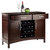 Winsome Wood Gordon Collection Buffet Cabinet with 2-Drawers, 2-Sliding Cabinet Doors, and 16-Wine Bottle Holder, Cappuccino Opened View