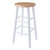 Winsome Wood Huxton Collection 2-Piece Counter Stool Set, Natural and White Counter Stool Angle View