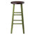 Winsome Wood Ivy Square Leg Collection Bar Stool, Rustic Green and Walnut Bar Stool Front View