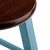 Winsome Wood Ivy Square Leg Collection Bar Stool, Rustic Light Blue and Walnut Bar Stool Close Up View