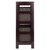 Winsome Wood Leo Collection 3-Piece Storage Shelf with 2 Foldable Woven Baskets, Espresso and Chocolate 3-Piece Set w/ 2 Baskets Side View