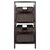 Winsome Wood Leo Collection 3-Piece Storage Shelf with 2 Foldable Woven Baskets, Espresso and Chocolate 3-Piece Set w/ 2 Baskets Back View