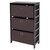Winsome Wood Torino Collection 3-Piece Storage Shelf with 2 Foldable Fabric Baskets, Espresso and Chocolate 3-Piece Set w/ 2 Baskets Product View