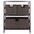 Winsome Wood Leo Collection 4-Piece Storage Shelf with 3 Foldable Woven Baskets, Espresso and Chocolate 4-Piece Set w/ 3 Baskets Front View