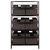 Winsome Wood Leo Collection 7-Piece Storage Shelf with 6 Foldable Woven Baskets, Espresso and Chocolate 7-Piece Set w/ 6 Baskets Back View