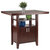 Winsome Wood Albany Collection High Table with Cabinet, Walnut Prop View