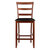 Winsome Wood Simone Collection 2-Piece Cushion Ladder-back Counter Stool Set, Black and Walnut Counter Stool Front View