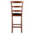 Winsome Wood Simone Collection 2-Piece Cushion Ladder-back Counter Stool Set, Black and Walnut Counter Stool Back View