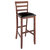 Winsome Wood Simone Collection 2-Piece Cushion Ladder-back Bar Stool Set, Black and Walnut Bar Stool Angle View
