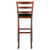 Winsome Wood Simone Collection 2-Piece Cushion Ladder-back Bar Stool Set, Black and Walnut Bar Stool Back View