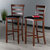 Winsome Wood Simone Collection 2-Piece Cushion Ladder-back Bar Stool Set, Black and Walnut