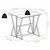 Winsome Wood Harrington 3-Piece Drop Leaf High Table with Stools, Table Opened Dimensions
