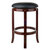 Winsome Wood Walcott Collection Cushion Swivel Seat Counter Stool, Black and Walnut Counter Stool Front View