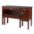 Winsome Wood Emmet Collection 2-Piece Desk with Bench, Walnut 2-Piece Set: Desk w/ Bench Closed View