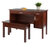 Winsome Wood Emmet Collection 2-Piece Desk with Bench, Walnut 2-Piece Set: Desk w/ Bench Prop View