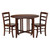 Winsome Wood Alamo 3-Pc Round Drop Leaf Table with 2 Ladder Back Chairs in Walnut