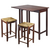 Winsome Wood Lynnwood 3-Pc. Set, Includes Drop Leaf High Table and 2 Rush Seat Stools