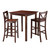 Winsome Wood Parkland 3-Pc High Table with 2 Bar V-Back Stools in Walnut
