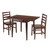 Winsome Wood Hamilton 3-Pc Drop Leaf Dining Table with 2 Ladder Back Chairs in Antique Walnut