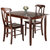 Winsome Wood Inglewood Collection 3-Piece Dining Table with Key Hole Chairs, Walnut 3-Piece Set w/ Key Hole Back Chairs Prop View