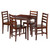 Winsome Wood Kingsgate 5-Pc Dining Table with 4 Hamilton Ladder Back Chairs in Walnut