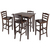 Winsome Wood Parkland 5-Pc. Set, Includes High Table and 4- 29" Ladder Back Stools
