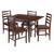 Winsome Wood Hamilton 5-Pc Drop Leaf Dining Table with 4 Ladder Back Chairs in Antique Walnut