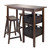 Winsome Wood Egan 5pc Table with 2 - 24" Saddle Seat Stools and 2 Baskets in Antique Walnut