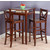 Winsome Wood Halo Collection 3-Piece Pub Table Set with 2 V-Back Stools in Antique Walnut, 25-19/32" W x 25-19/32" D x 42-1/8" H