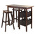 Winsome Wood Egan 5pc Breakfast Table with 2 Baskets and 2 Saddle Seat Stools in Antique Walnut / Chocolate