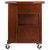 Winsome Wood Gregory Collection Extendable Top Kitchen Cart, Walnut Front View