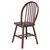 Winsome Wood Windsor Collection 2-Piece Chair Set with Contoured Seats and Double Cross-Bar Leg Support, Walnut Angle Back View