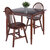 Winsome Wood Mornay Collection 3-Piece Dining Table with Windsor Chairs, Walnut 3-Piece Set w/ Windsor Chairs Prop View